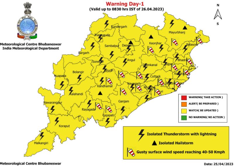 Odisha weather April 25