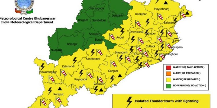 Odisha weather yellow warning