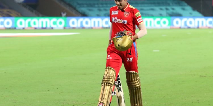 Raj Angad Bawa of Punjab Kings walks back after dismissle during match 3 of the TATA Indian Premier League 2022 (IPL season 15) between the Punjab Kings and the Royal Challengers Bangalore held at the DY Patil Stadium in Mumbai on the 27th March 2022

Photo by Rahul Goyal / Sportzpics for IPL