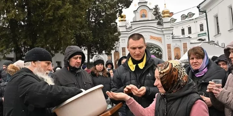 Hundreds of worshippers attend a service at the monastery (File: AFP)