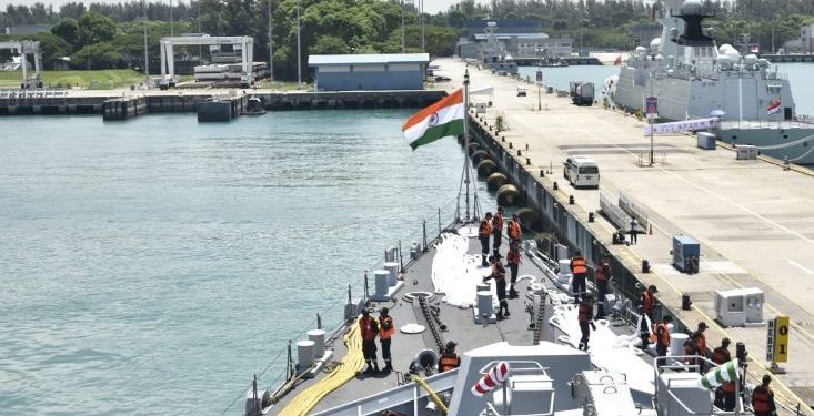 INS Delhi and INS Satpura reaches Singapore to participate in inaugural ASEAN India Maritime Exercise 2023 (Image: indiannavy/Twitter)