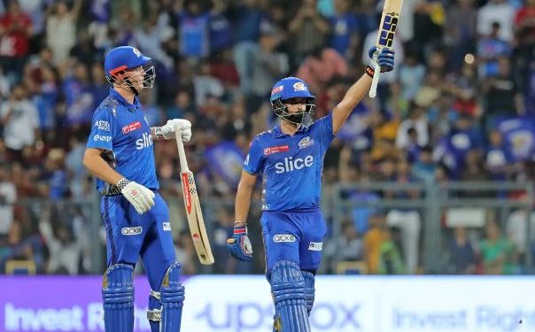 MI beat RCB by six wickets in IPL Mumbai: Mumbai Indians beat Royal Challengers Bangalore by six wickets in an Indian Premier League match here Tuesday. Chasing 200, MI rode on Suryakumar Yadav's 35-ball 83, ably supported by young Nehal Wadhera's unbeaten 34-ball 52, to chase down the target in 16.3 overs. Earlier, Glenn Maxwell and skipper Faf du Plessis smashed half-centuries to guide Royal Challengers Bangalore to 199 for six. Sent into bat, RCB lost Virat Kohli and Anuj Rawat quickly before Du Plessis (65 off 41 balls) and Maxwell (68 off 33) joined hands to stitch 120 runs in just 67 balls. Towards the end, Dinesh Karthik made an 18-ball-30. Brief Scores: Royal Challengers Bangalore: 199 for 6 in 20 overs (Glenn Maxwell 68, Faf du Plessis 65; Jason Behrendorff 3/36). Mumbai Indians: 200 for 4 in 16.3 overs (Suryakumar Yadav 83, Nehal Wadhera 52 not out; Vijaykumar Vyshak 2/37). PTI MI, RCB, IPL