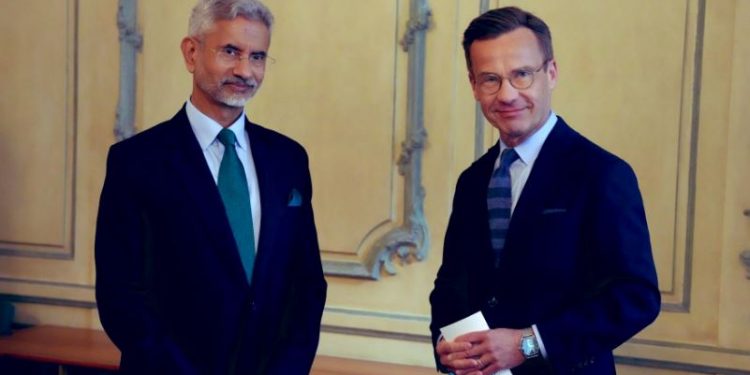 EAM S Jaishankar meets Swedish PM Ulf Kristersson (Image: DrSJaishankar/Twitter)