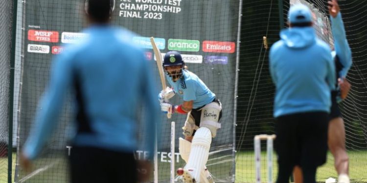 Virat Kohli during a practice session before WTC final against Australia (Image: BCCI/Twitter)