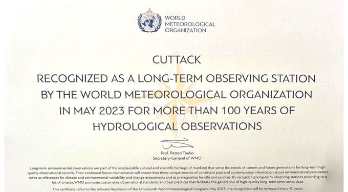 World Meteorological Organisation IMD Cuttack