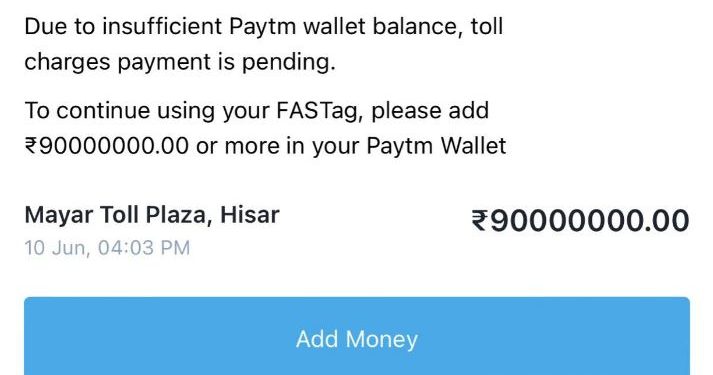 Paytm, Fastag, NHAI, toll, Mayar toll plaza, Hisar, Haryana