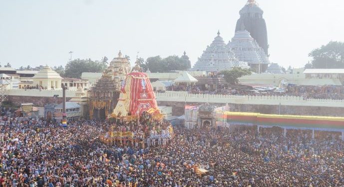 Puri Rath Yatra 2023: Taladwaj reaches Gundicha; Lord Jagannath's journey to continue Wednesday Puri: A tidal wave of humans pulled forward giant chariots of Jagannath, Lord of the Universe, and his two siblings Tuesday from a 12th century stone temple in the heart of this sea-side pilgrimage town to their alternate abode about 3 km away. Muscles glistening in the setting sun, thousands of bare-chested men pulled the three nearly 45 feet tall wooden chariots of Lords Jagannath and Balabhadra and Devi Subhadra, while lakhs more thronged to touch, pray or just watch the huge procession. Odisha Governor Ganeshi Lal and Chief Minister Naveen Patnaik symbolically started the mammoth car pulling exercise by pulling on the ropes connecting the principal Jagannath Chariot. Though it was scheduled earlier that all the chariots will reach the destination at Shree Gundicha Temple by 6 PM, only Lord Balabdhara's chariot Taladwaj could reach the destination while Devi Subhadra's Darpadalan remain stranded about 200 metres from the destination by 8 PM. Lord Jagannath's Nandighosh chariot was stationed near Balagandi Chhak and it will be pulled Wednesday. Rhythmically beating brass cymbals and hand drums, priests surrounded the gods on the canopied chariots as the procession made its slow and serpentine way through the main street of this temple town. The air rented with "Jai Jagannath" and "Haribol" as frenzied devotees tried to get a glimpse of what is regarded as a holy occasion by most Hindus, especially Vaishnavites. A million devotees are estimated to have converged on this town for the annual car festival. While most devotees were from Odisha and neighbourng states, many from abroad too joined in what is considered one of the largest religious processions globally. Earlier in the day, Divya Singha Deb, the Gajapati Maharaja of Puri, Tuesday ritualistically swept the chariots with a broom with a golden handle, as priests sprinkled flowers and fragrant water. Different groups performed 'kirtans' (religious songs) and danced in front of the chariots before the procession started. Tight security arrangements were made by the district administration and police to ensure a successful festival. The annual Rath Yatra, which marks the nine-day sojourn of Lord Jagannath is held every year on ‘Dwitiya Tithi' (second day) of ‘Shukla Pakshya' (the fortnight after full moon) in the month of Ashada (June-July) according to the Hindu almanac. The chariot pulling started after the Puri's titular king completed the ‘Chhera Pahanra' (Chariot sweeping) ritual. The wooden horses were fitted on the chariots and the servitor pilots guided the devotees to pull the chariots in the right direction. "Enthusiasm among all, including the servitors who look after the Lords, was palpable and rituals were completed before time," said Shree Jagannath Temple Administration (SJTA) Ranjan Kumar Das. The big brother Lord Balabhadra was the first to come out of the temple followed by Lady Subhadra and later Lord Jagannath himself. While Lord Balabhadra was seated on Taladwaj chariot, Lord Jagannth adorned the chariot named Nandighosh, Chakra Raj Sudarsan was seated at the chariot of Devi Subhadra's Darpadalan chariot. Puri Shankaracharya Swami Nisachalanada Saraswati was also present at the start of the procession. During the car pulling, some people fell at Marichkote Chhak as Lord Balabhdara's chariot was passing, officials said, adding that five of them were rushed to a hospital for treatment using a special green corridor created for transferring patients from the crowded route to medical centres and hospitals elsewhere. President of India Droupadi Murmu, Prime Minister Narendra Modi, Union Home Minister Amit Shah and others have greeted the devotees on the occasion of the Rath Yatra. The district administration made elaborate arrangement for the devotees keeping in view the prevailing hot and humid weather. PTI Puri, Jagannath temple, Rath Yatra