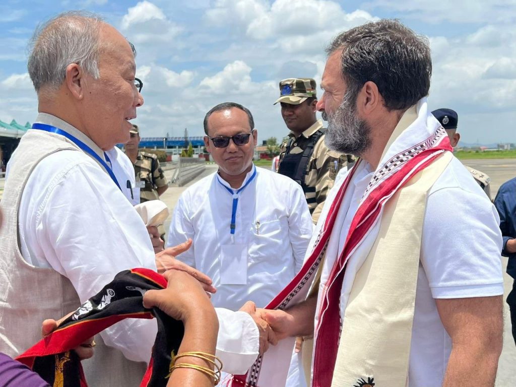 Rahul Gandhi arrives at Imphal for 2-day visit to strife-torn Manipur