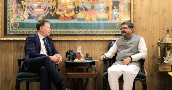 Education minister Pradhan meets META President Nick Clegg