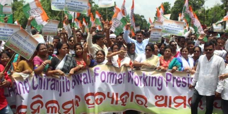 Odisha Congress protest for Moquim Biswal