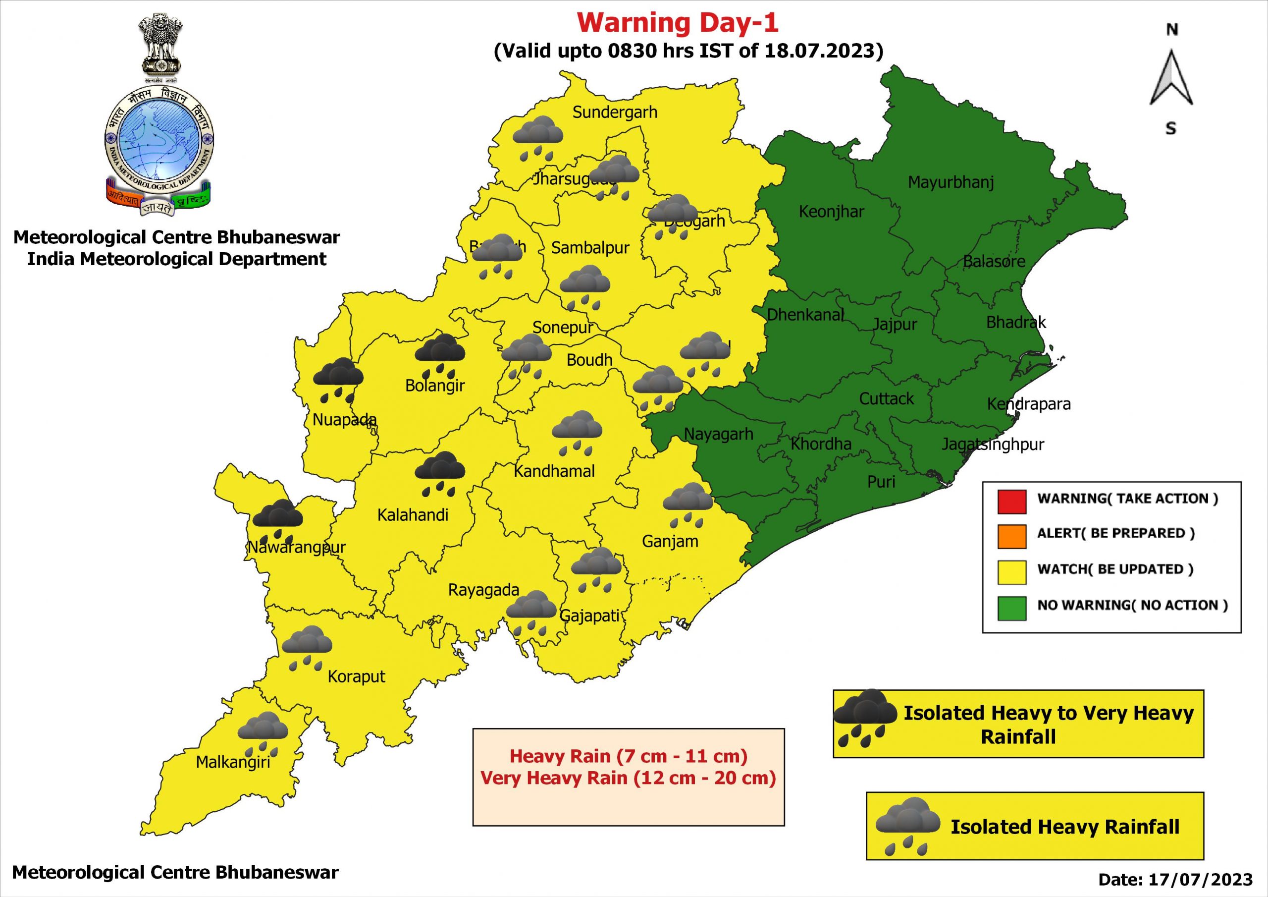 Odisha weather report July 17