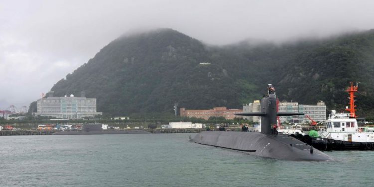 USS Kentucky stationed at Port of Busan, South Korea