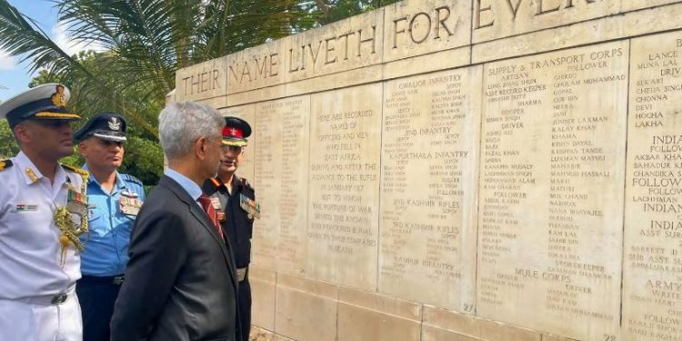 EAM S Jaishankar pays homage to Indian soldiers at Commonwealth War Memorial in Tanzania