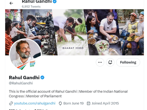 Rahul Gandhi changes his X bio from 'Dis Qualified MP' to 'Member of Parliament'