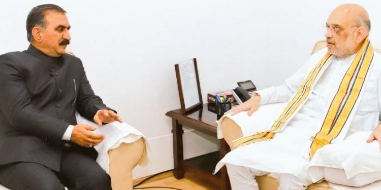 Himachal Pradesh CM Sukhvinder Sukhu with Union Amit Shaha