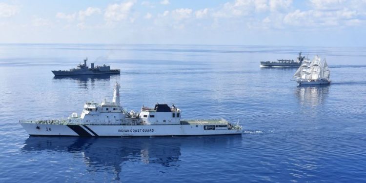 Indian Training Squadron ships moves towards South East Asia