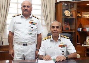 Vice Admiral Tarun Sobti taking charge as deputy chief from Vice Admiral Sanjay Mahindru