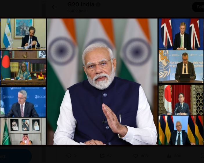 Modi bats for two-state solution at G20 virtual summit