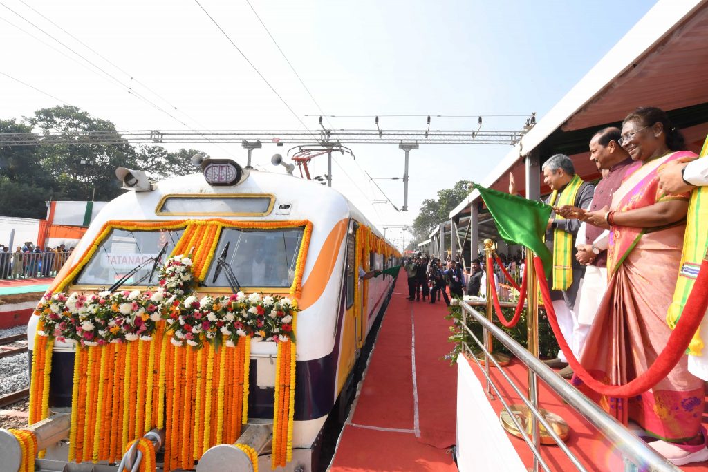 President Droupadi Murmu flags off train in Mayurbhanj