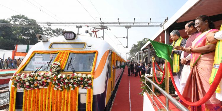 President Droupadi Murmu flags off train in Mayurbhanj