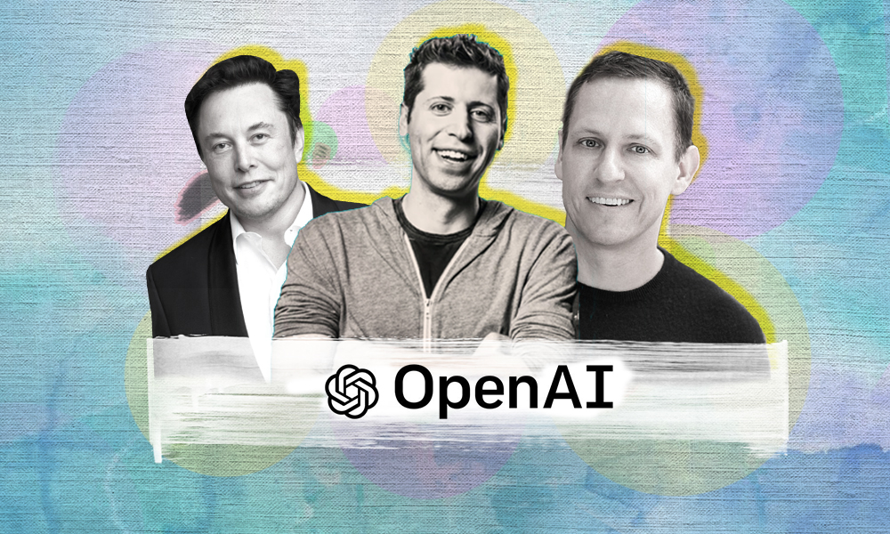 OpenAI co-founders Sam Altman, Peter Thiel and Elon Musk 