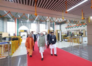 PM Modi reaches Ayodhya for Ram temple consecration