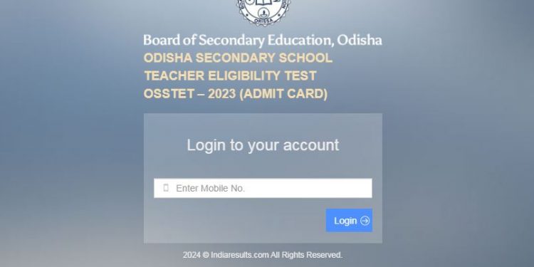 OSSTET 2023 admit card