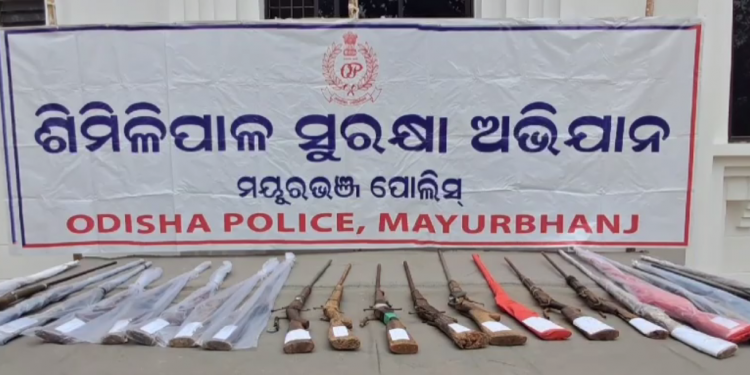 Odisha: 23 illegal arms seized from Similipal Tiger Reserve, eight held