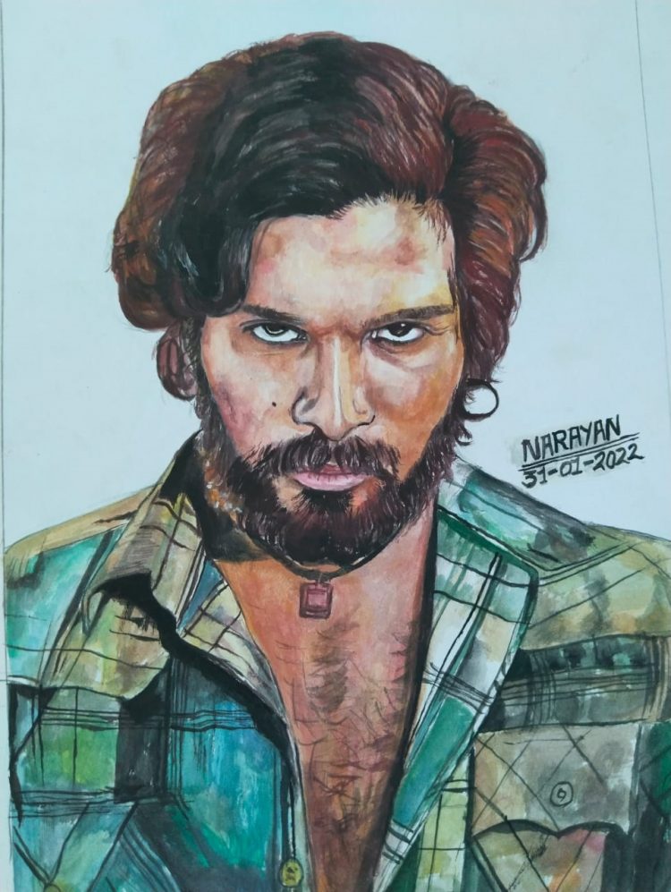 Nidhin Christy's drawings - *ALLU ARJUN* *colour pencil drawing* for more  drawings visit my page www.facebook.com/DrawingSbyNithinChristy  LIKE&SHARE... | Facebook