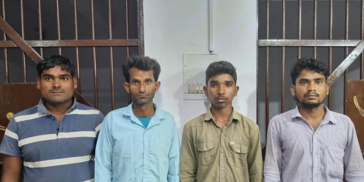 Four UP men arrested Berhampur for faking disability to beg in Odisha