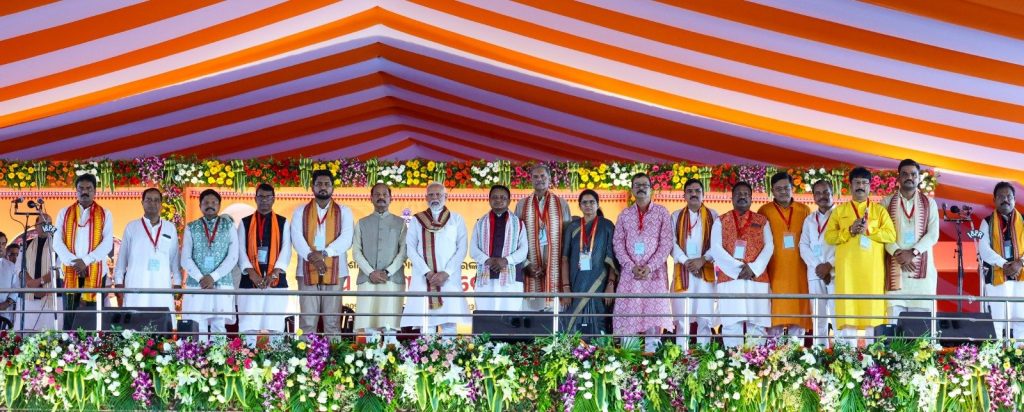 PM Modi, others attend swearing-in of new BJP-led govt in Odisha