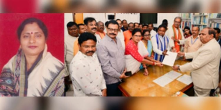 Senior BJP leader Surama Padhy files nomination for Odisha Assembly Speaker