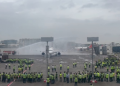 Team India accorded 'water salute' after plane lands in Mumbai