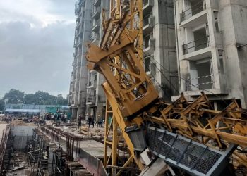 crane collapses at SCB Medical College construction site in Odisha’s Cuttack