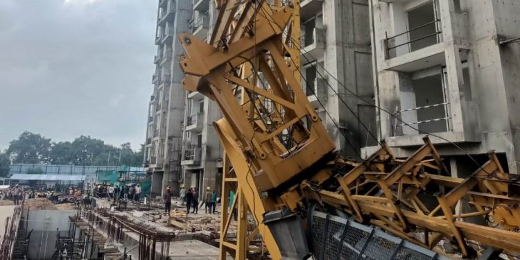 crane collapses at SCB Medical College construction site in Odisha’s Cuttack