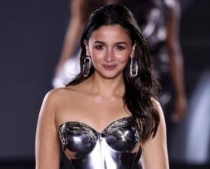 Alia dazzles stuns in silver breastplate by Gaurav Gupta for Paris Fashion Week debut