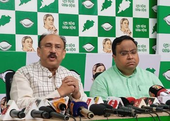 BJD Press meet santrupt mishra Sasmit Patra