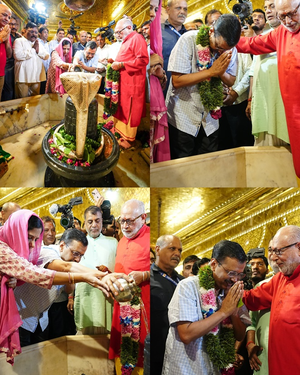 Delhi CM Kejriwal offers prayers at Hanuman Temple