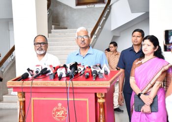 Odisha Cabinet briefing Chief Secy Manoj Ahuja IAS Usha Padhee