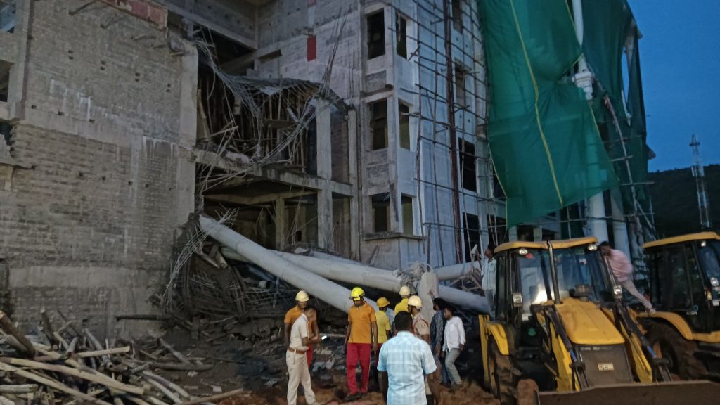 under-construction building collapses in Odisha’s Dhenkanal district