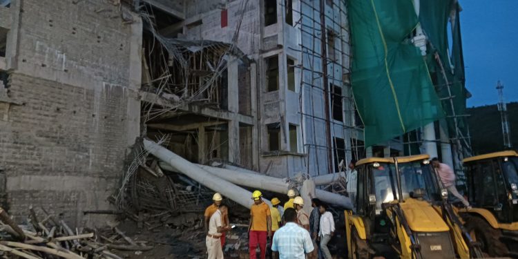 under-construction building collapses in Odisha’s Dhenkanal district