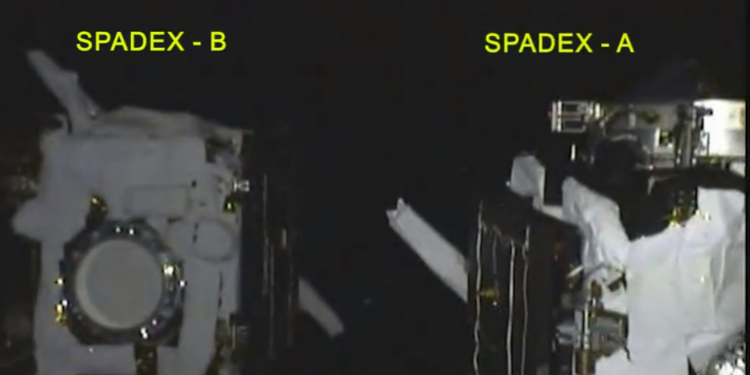 Onboard camera captures SPADEX satellite separation