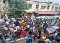 Street vendors protest in Bhubaneswar