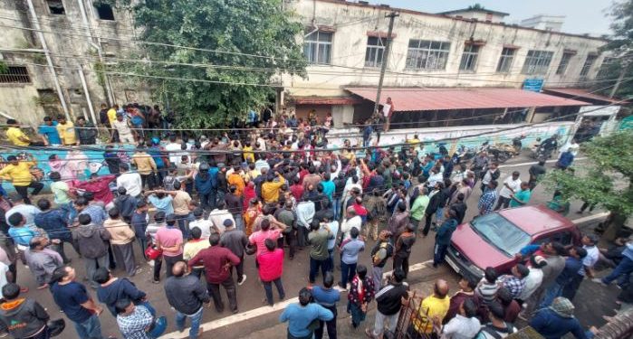 Street vendors protest in Bhubaneswar