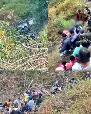 bus falls into gorge in Nainital