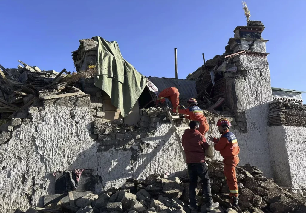 6.8-magnitude earthquake in Tibet kills 53 people with tremors felt in Nepal