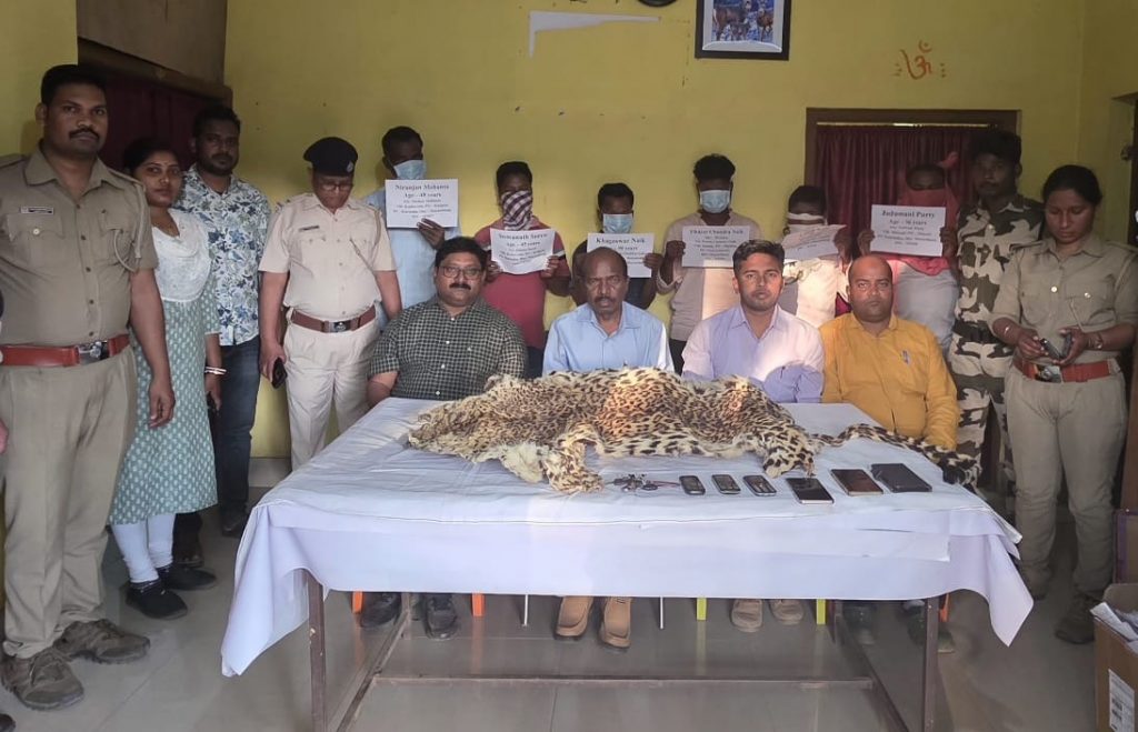 Leopard hide seized; six detained