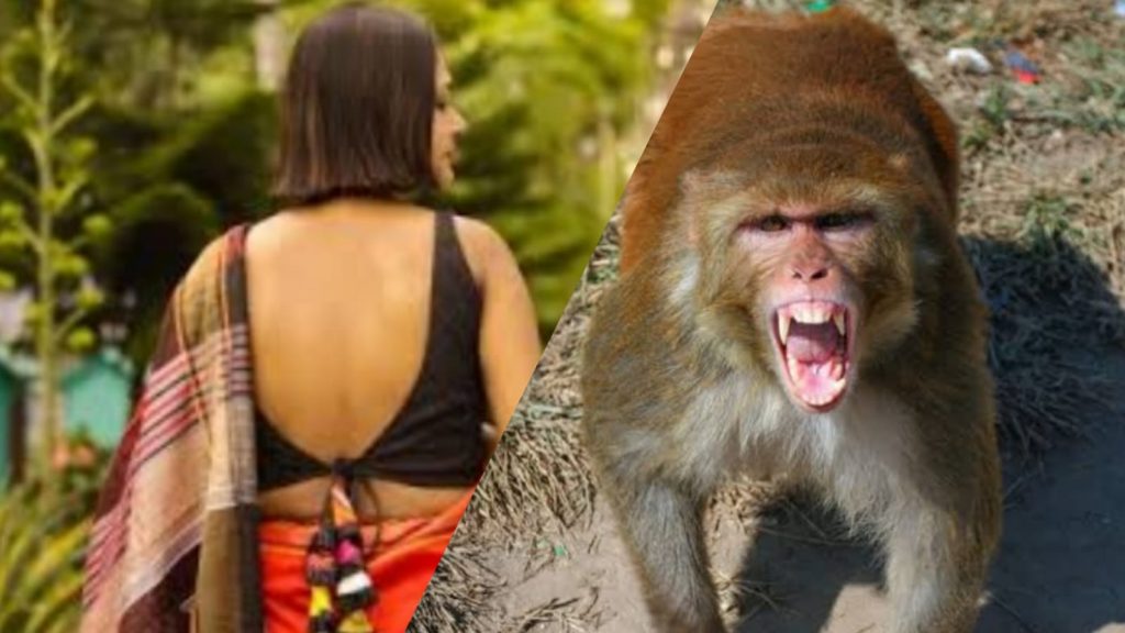 Watch viral video: Monkey pounces on young woman, but here comes a saviour!