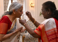 Budget 2025: President Murmu feeds customary 'dahi-cheeni' to FM Sitharaman