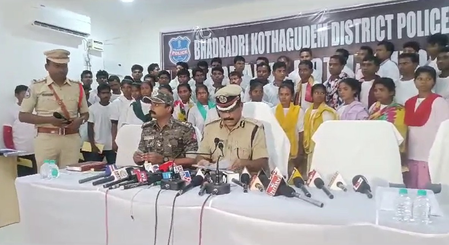 60 Maoists surrender before police in Telangana's Bhadradri Kothagudem district